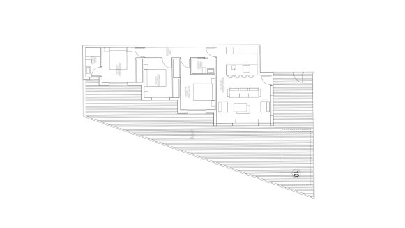 Bungalow floor plan, 3 bedrooms in Villas Joblan 2 No. 3 (2D)